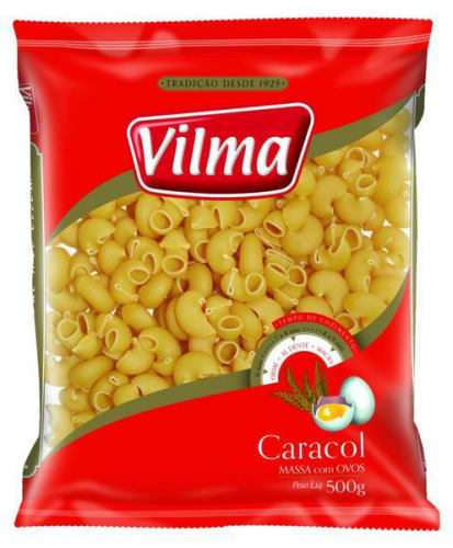 Macarrão com Ovos Caracol Vilma 500g - 20 Unidades